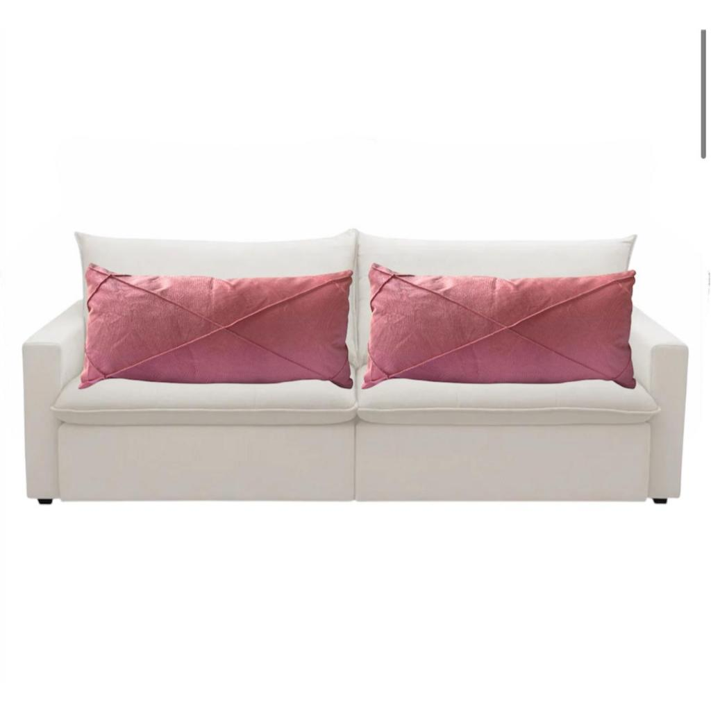 Kit 02 Almofadas Baguete Retangular Grande Cheia em Suede Drapeada – 70cm x 30cm