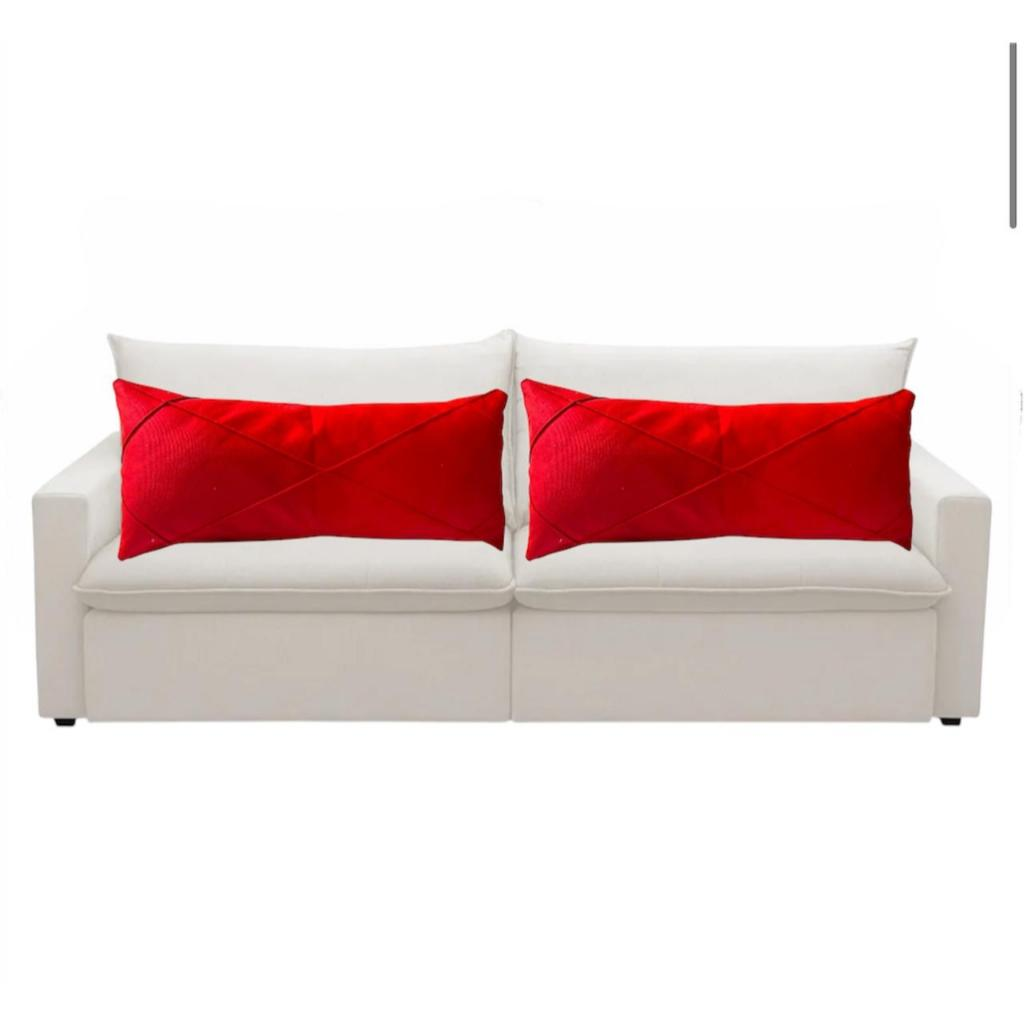 Kit 02 Almofadas Baguete Retangular Grande Cheia em Suede Drapeada – 70cm x 30cm