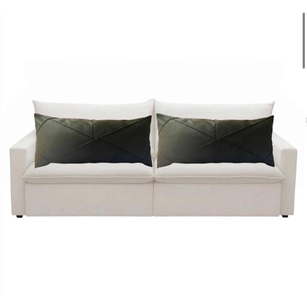 Kit 02 Almofadas Baguete Retangular Grande Cheia em Suede Drapeada – 70cm x 30cm