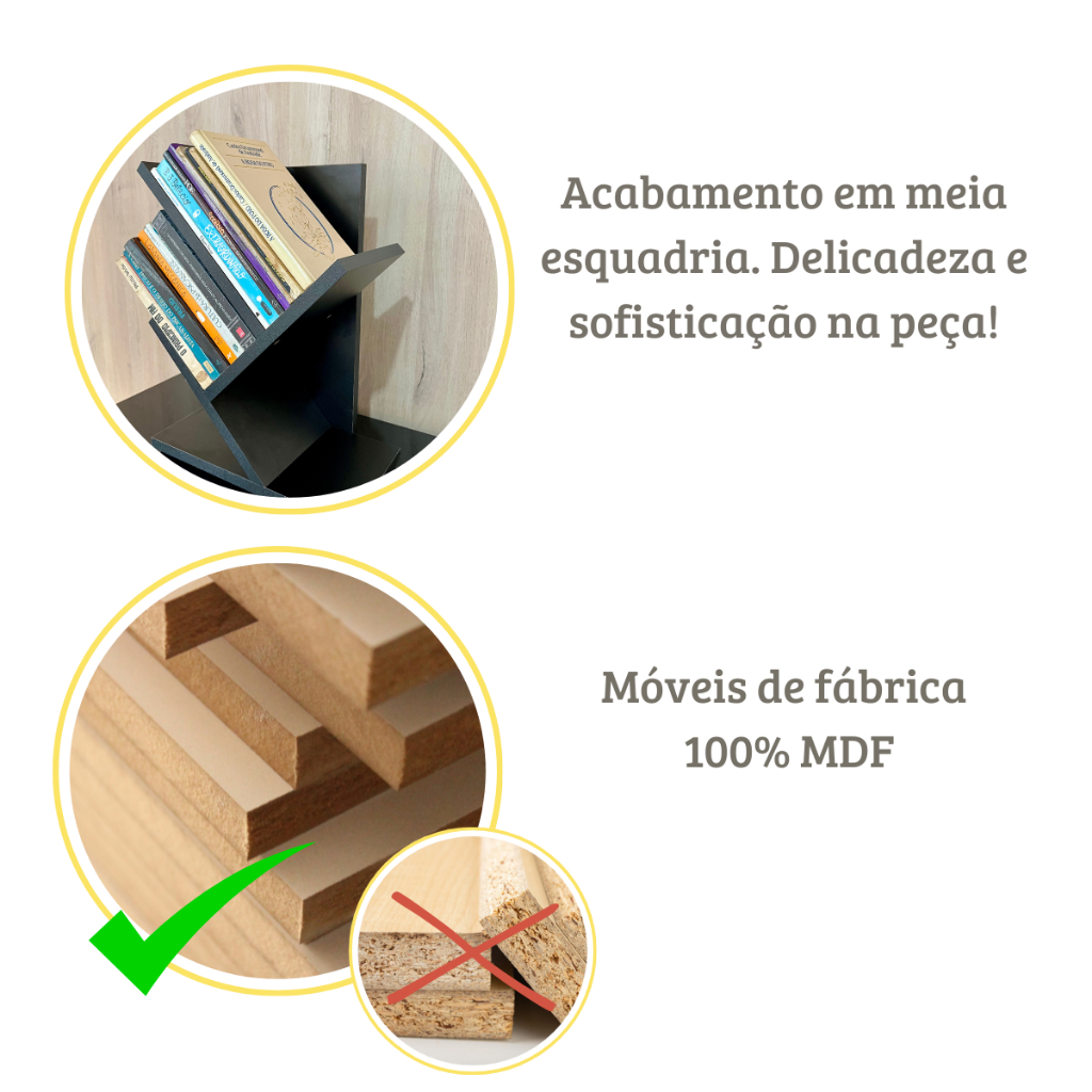 Porta Livros de Bancada Preto – Organizador de Mesa e Livros
