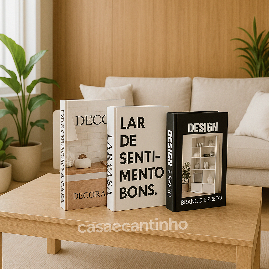 Kit 3 Caixas Livro Decorativo – Porta Objetos Multiuso
