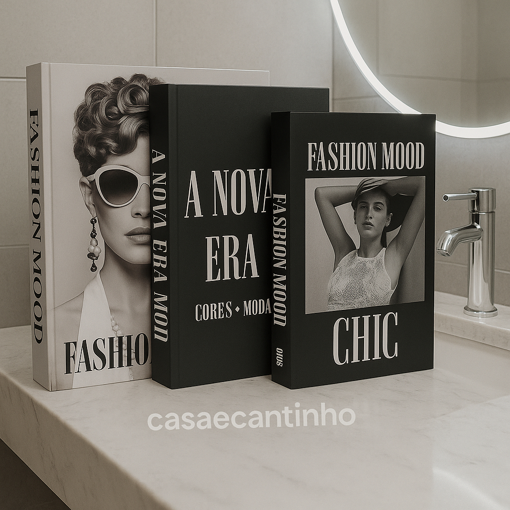 Kit 3 Caixas Livro Decorativo – Porta Objetos Multiuso