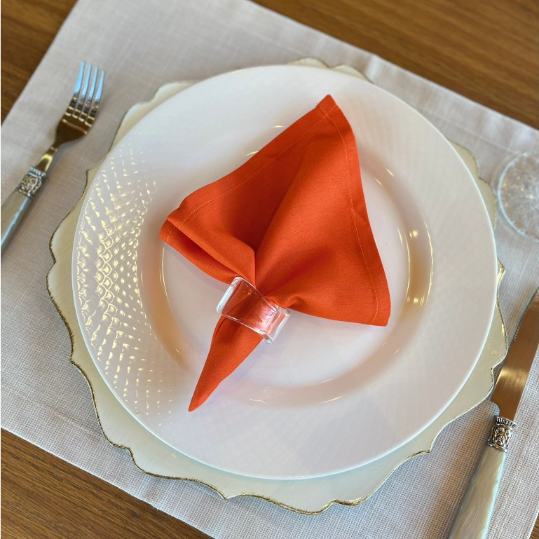 Kit 4 Guardanapos de Algodão Premium 35x35 cm com Bainha – Mesa Posta Elegante