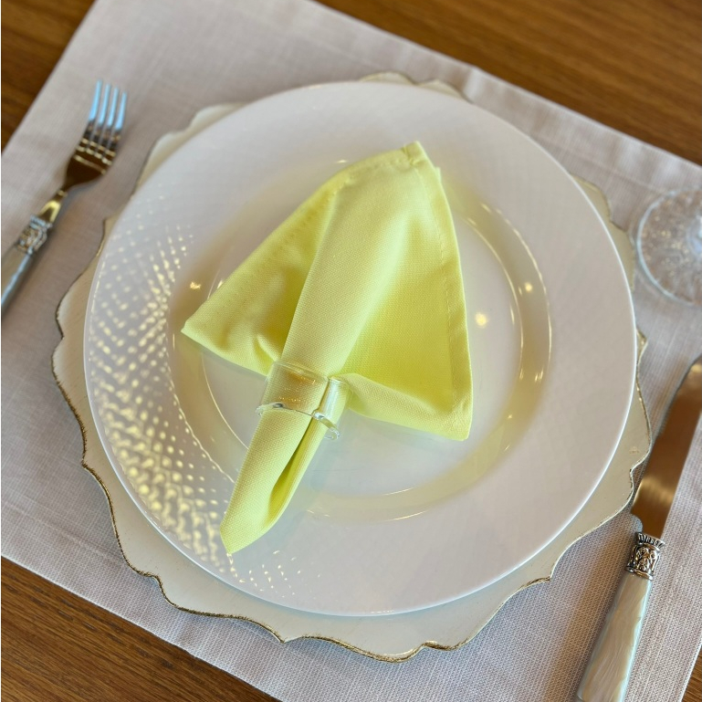 Kit 4 Guardanapos de Algodão Premium 35x35 cm com Bainha – Mesa Posta Elegante