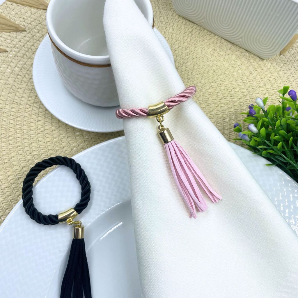 Kit Porta Guardanapo com Tassel – Mesa Posta com Sofisticação