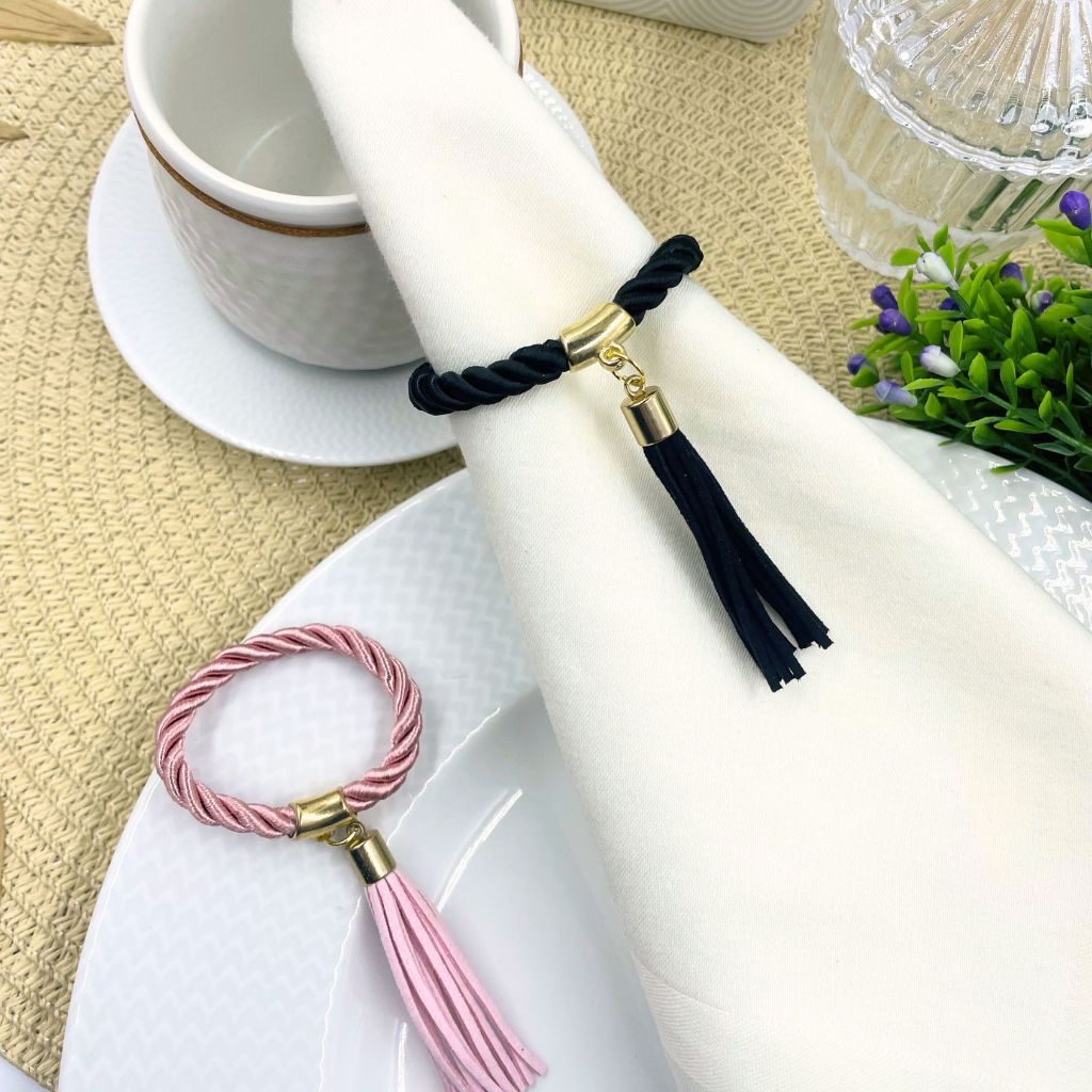 Kit Porta Guardanapo com Tassel – Mesa Posta com Sofisticação