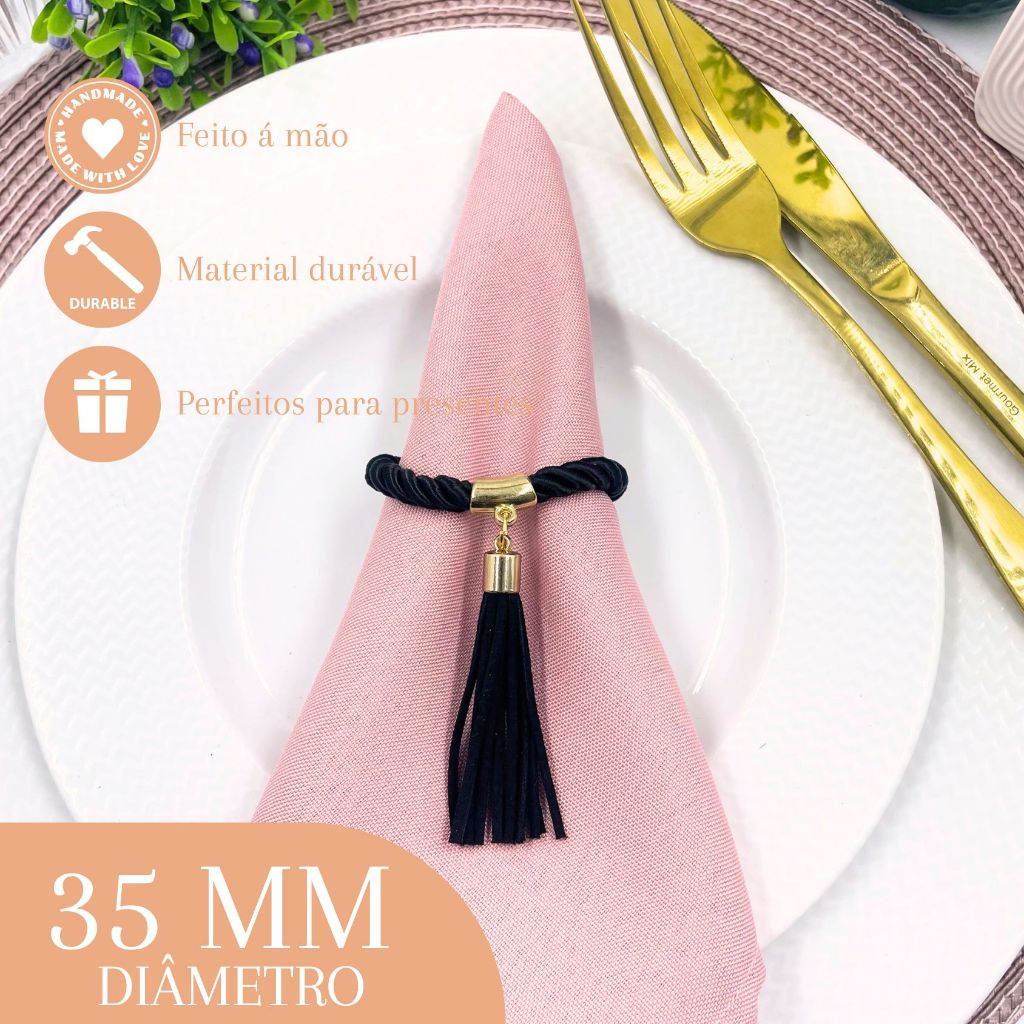 Kit Porta Guardanapo com Tassel – Mesa Posta com Sofisticação