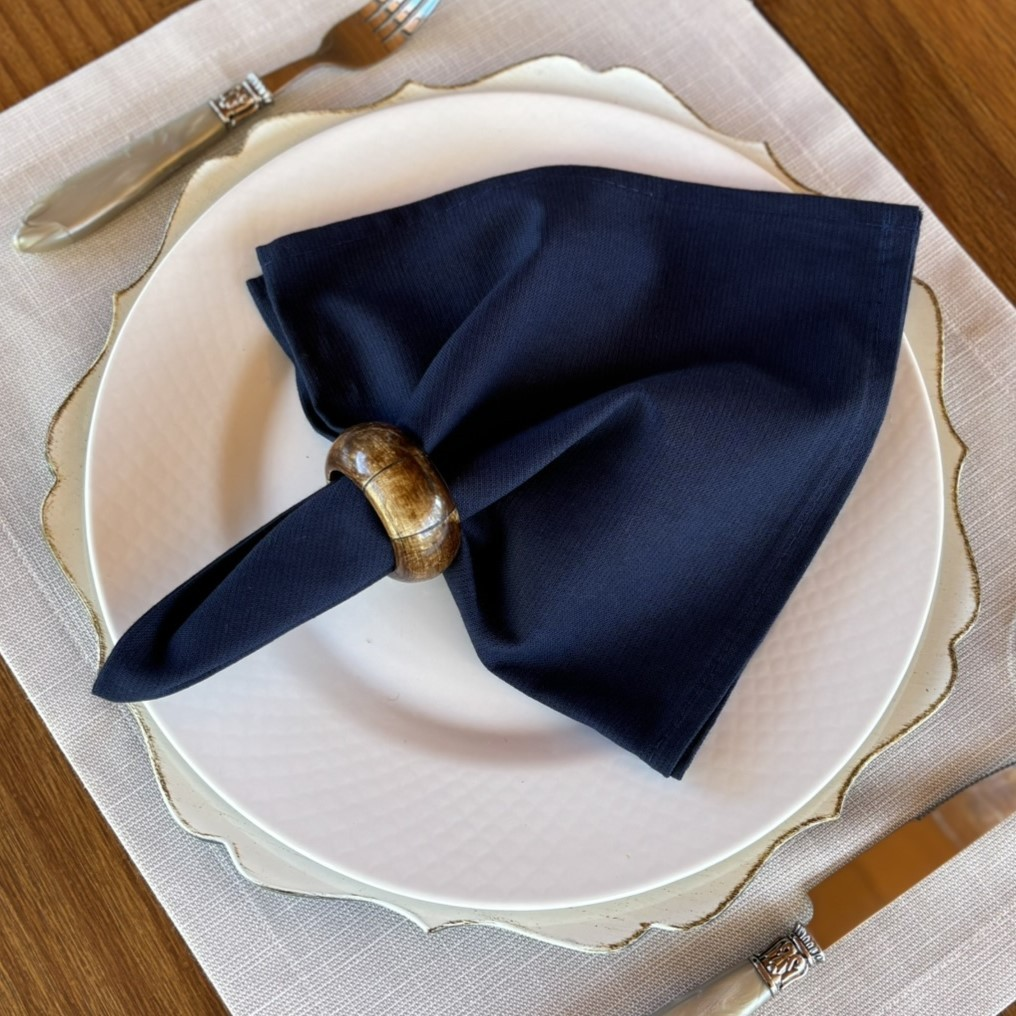 Kit 4 Guardanapos de Algodão Premium 35x35 cm com Bainha – Mesa Posta Elegante