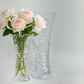 Kit 02 Vasos Decorativos de Vidro Cristal com Estampa em Relevo