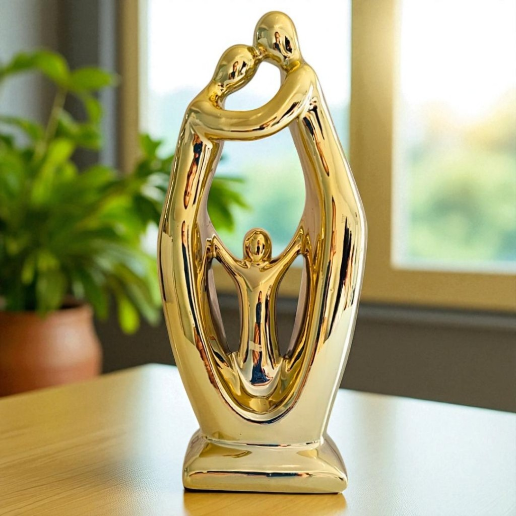 Escultura Decorativa Família – Pai, Mãe e Filho