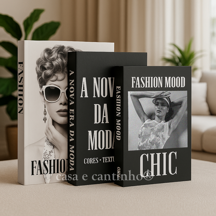 Kit 3 Caixas Livro Decorativo – Porta Objetos Multiuso