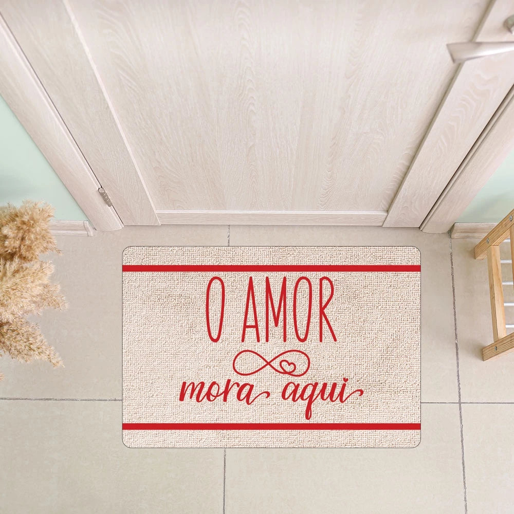 Tapete Capacho de Porta Bem-Vindo 40x60cm – Estampas Modernas e Base Antiderrapante