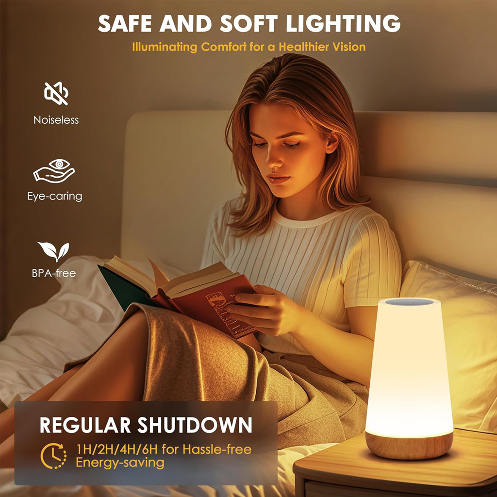 Luminária de Luz Noturna LED 13 Cores – Controle de Toque 360° e Bateria Recarregável