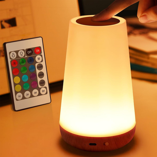 Luminária de Luz Noturna LED 13 Cores – Controle de Toque 360° e Bateria Recarregável